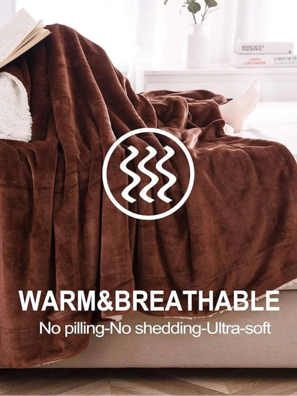 The NANPIPER Reversible Sherpa Flannel Blanket in the 50